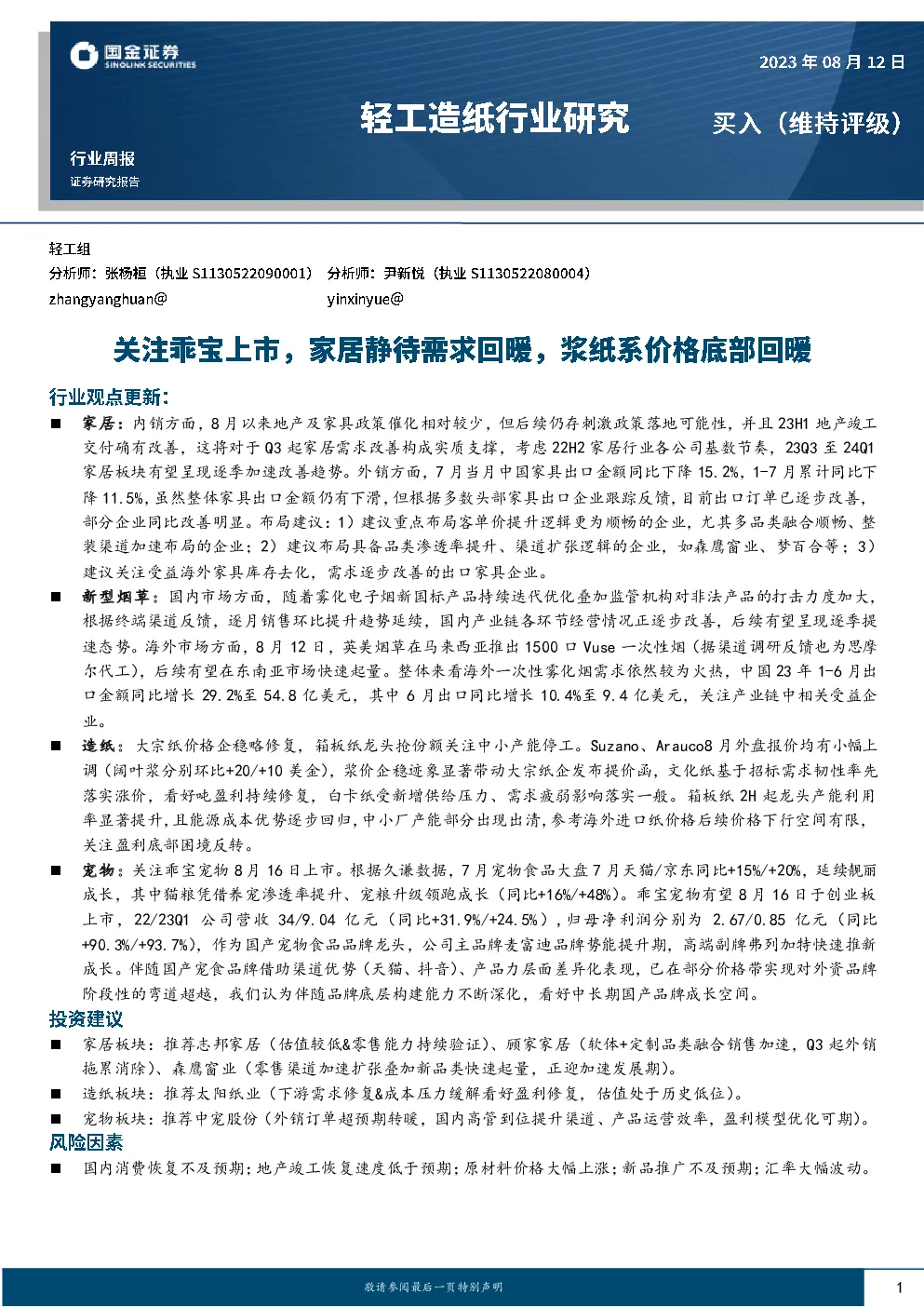报告封面