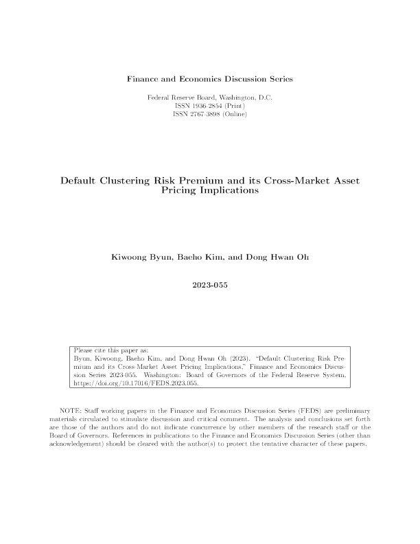 违约集群风险溢价及其对跨市场资产定价的启示