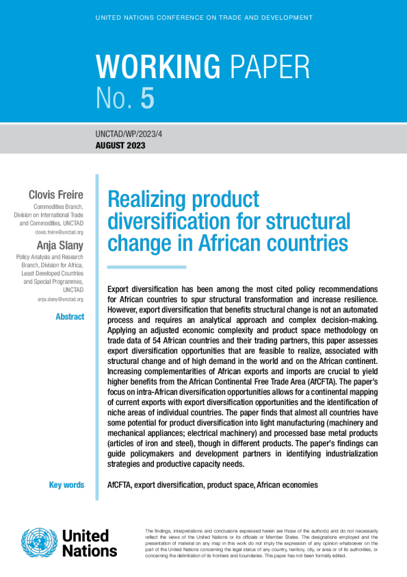 实现非洲国家结构变革的产品多样化