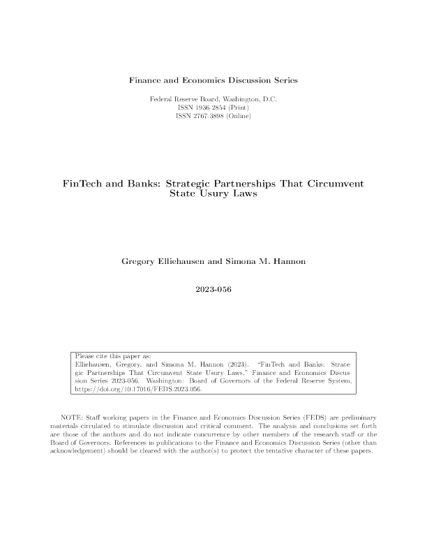 金融科技与银行 ： 绕过国家高利贷法的战略伙伴关系