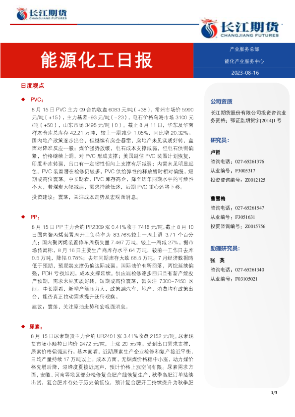 能源化工日报