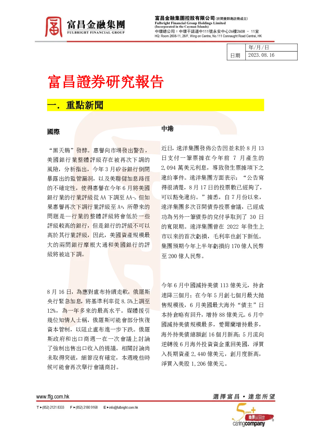 报告封面