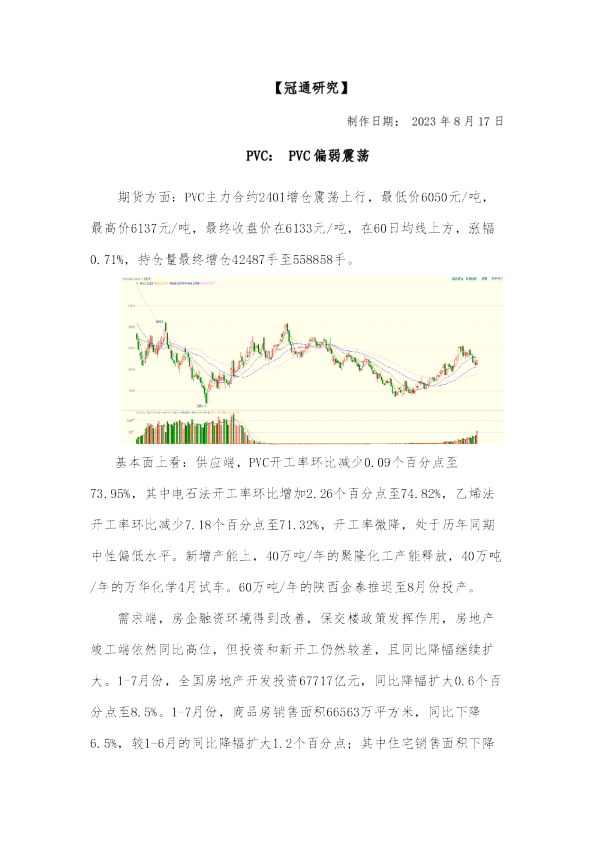 PVC：PVC偏弱震荡