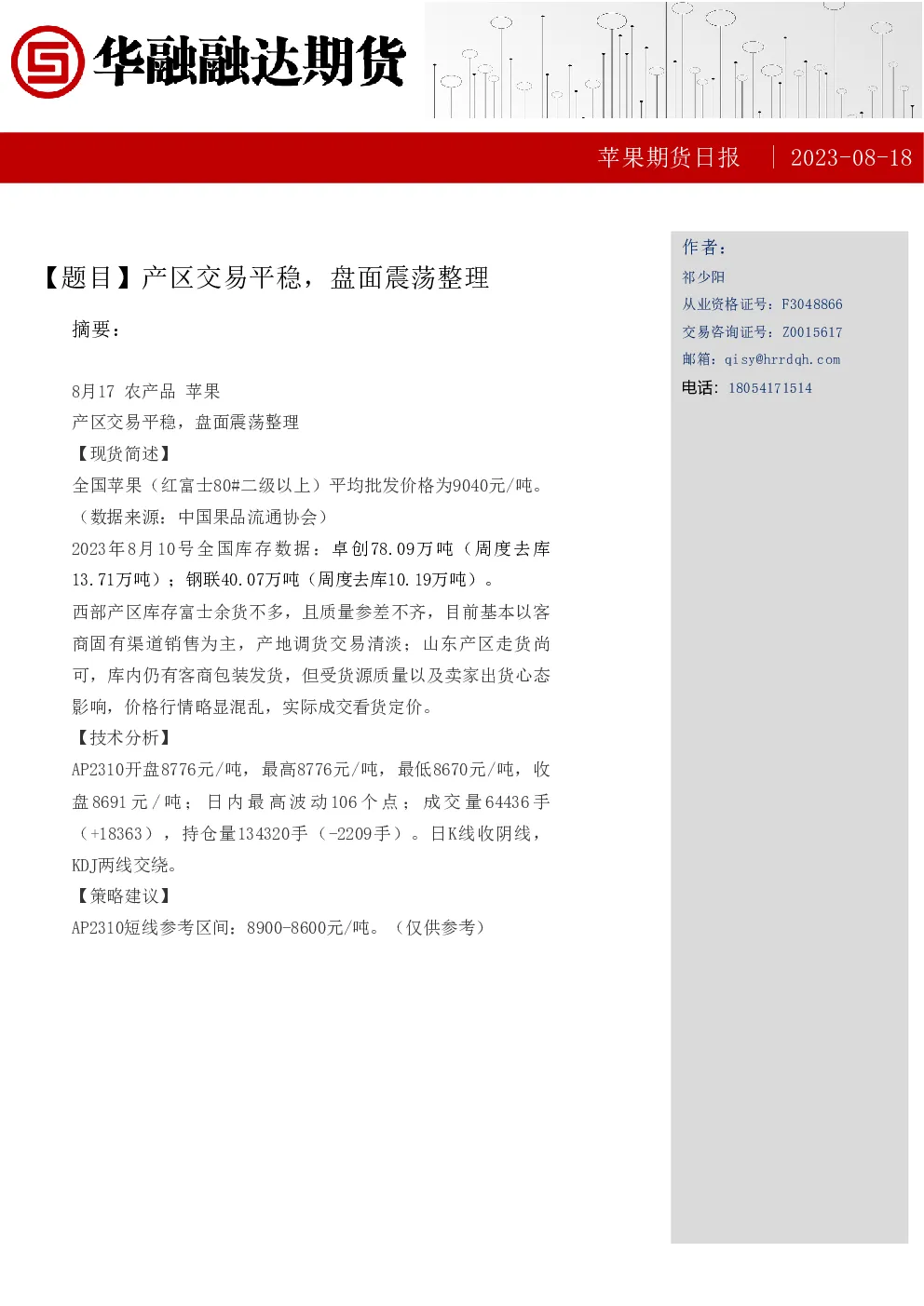 报告封面