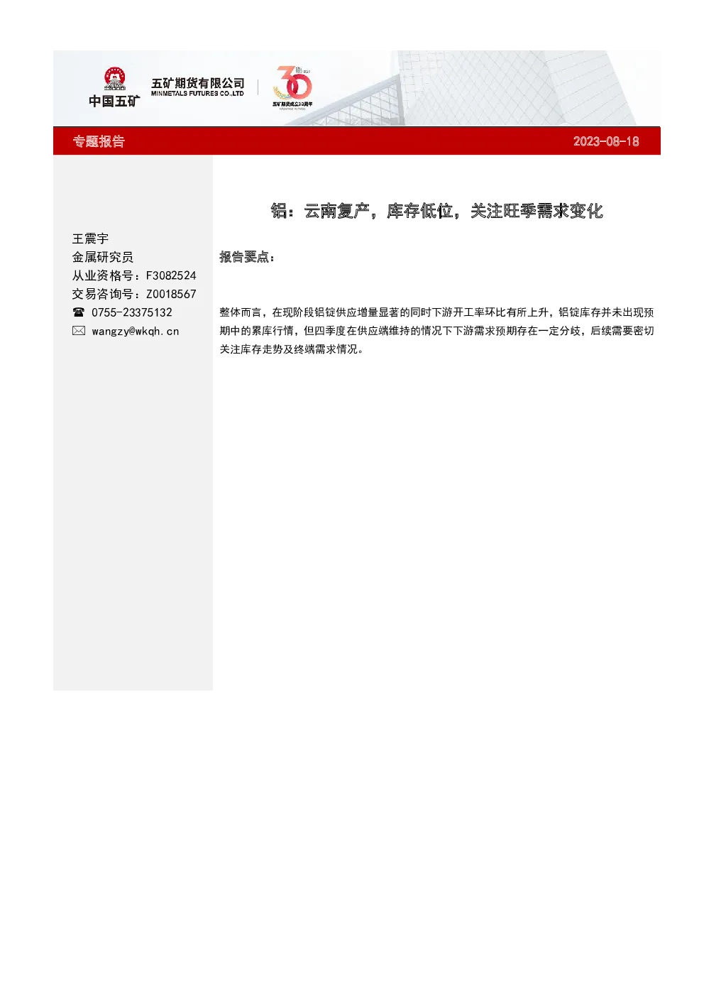 报告封面