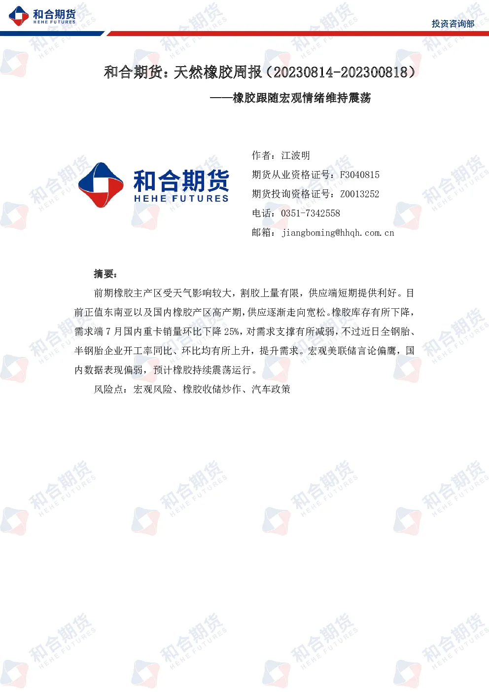 报告封面