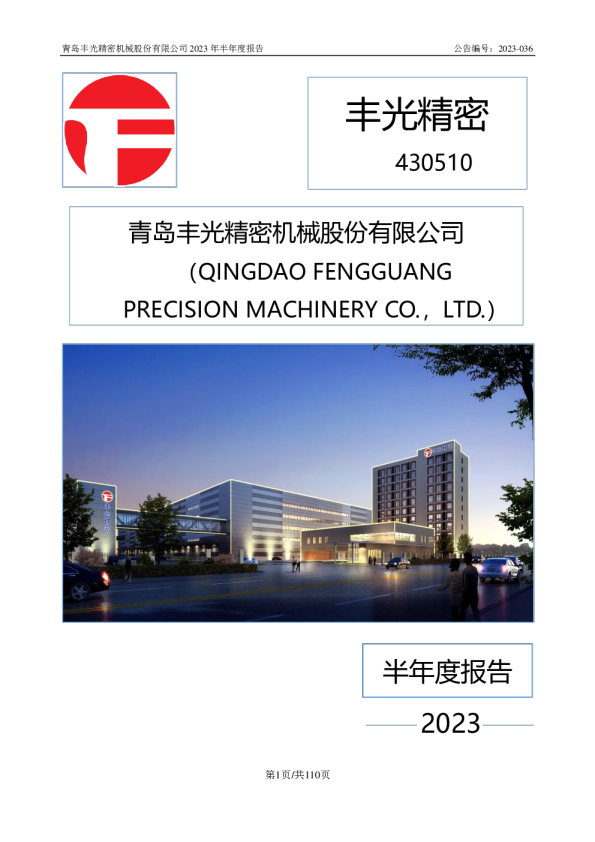 丰光精密:2023年半年度报告