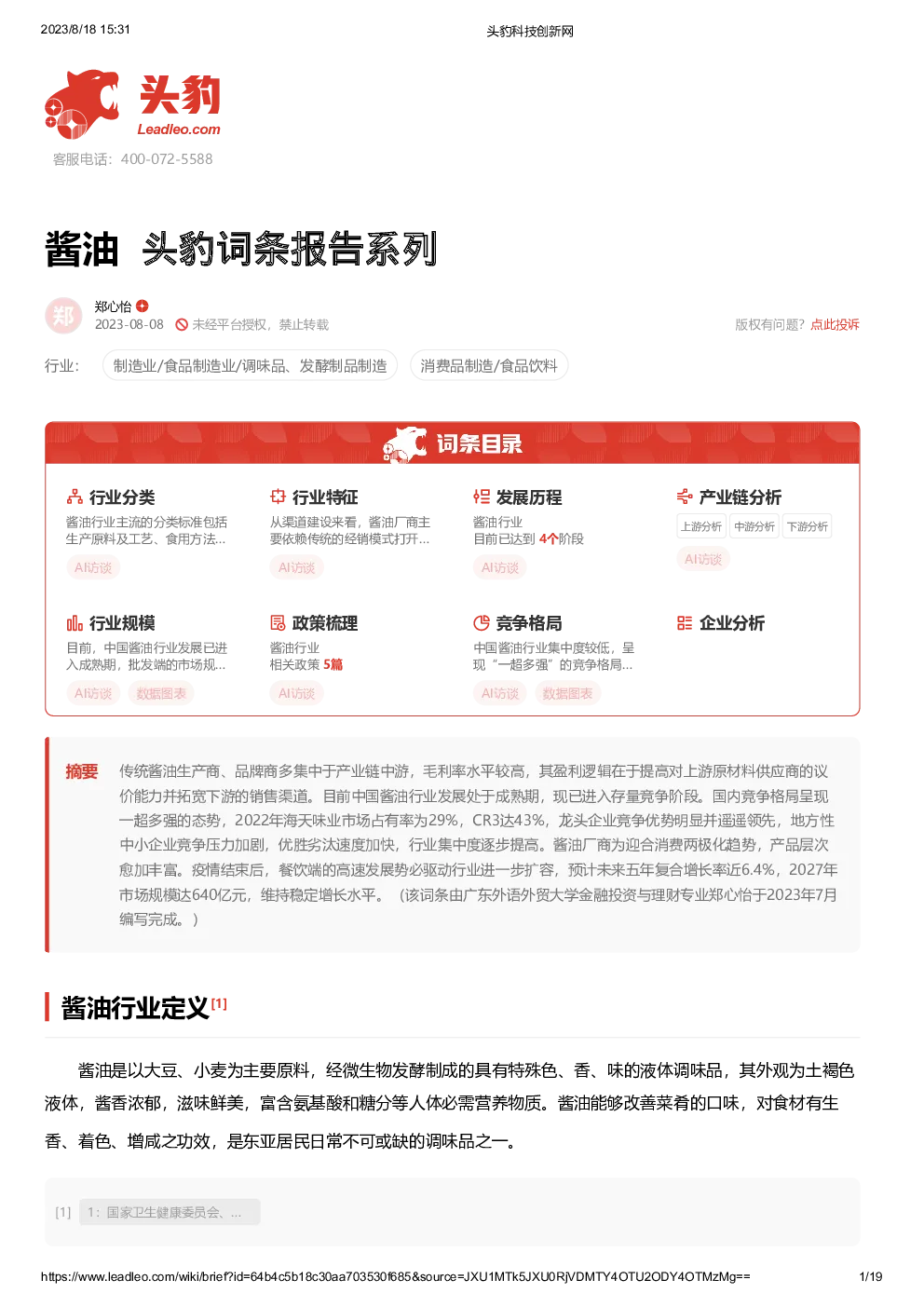 报告封面