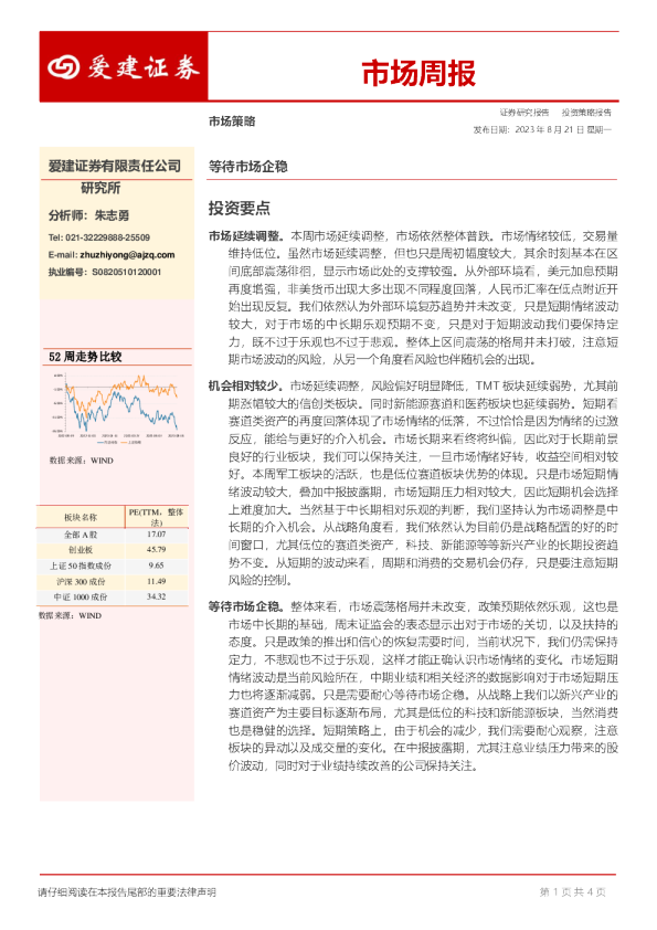 市场周报：等待市场企稳