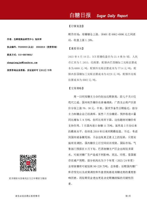 白糖日报