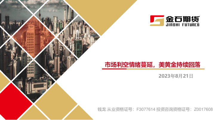 市场利空情绪蔓延，美黄金持续回落