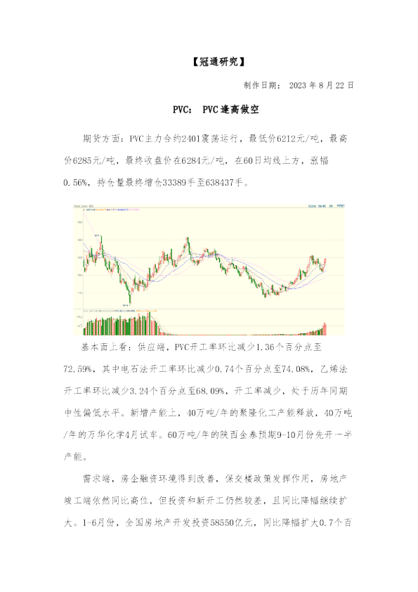 PVC：PVC逢高做空