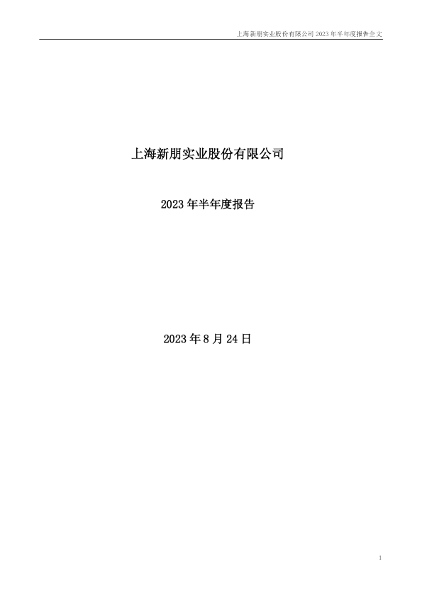 新朋股份：2023年半年度报告