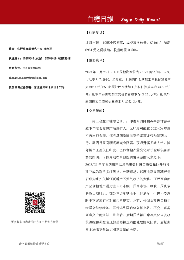白糖日报