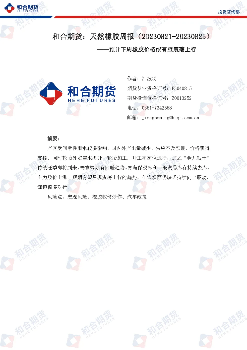 报告封面