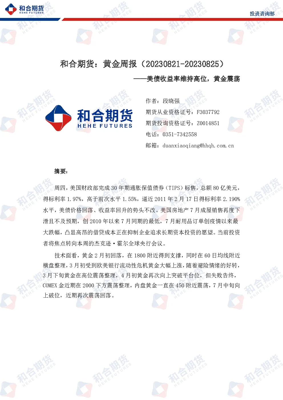报告封面