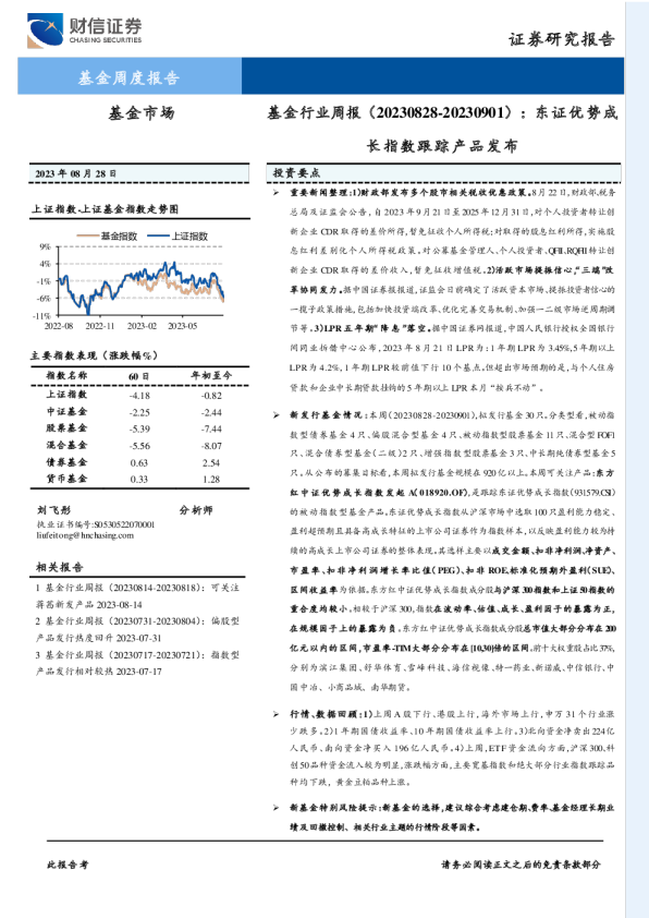 基金行业周报：东证优势成长指数跟踪产品发布
