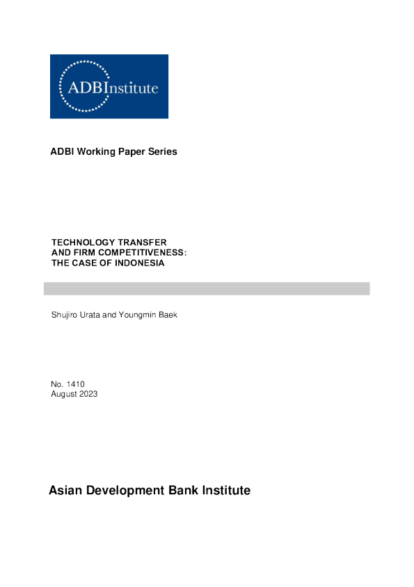 技术转让与企业竞争力 ： 以印度尼西亚为例