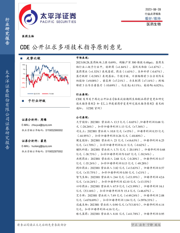 CDE公开征求多项技术指导原则意见