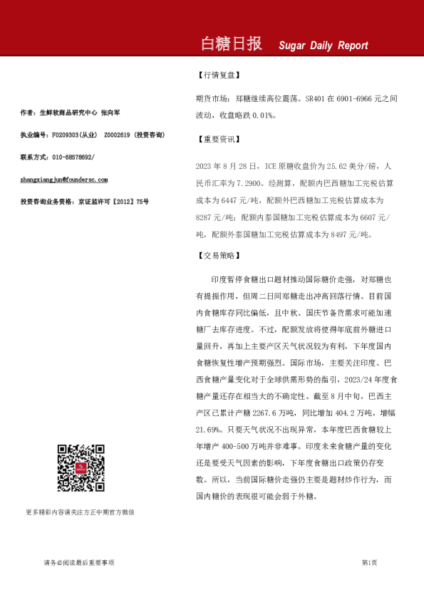 白糖日报