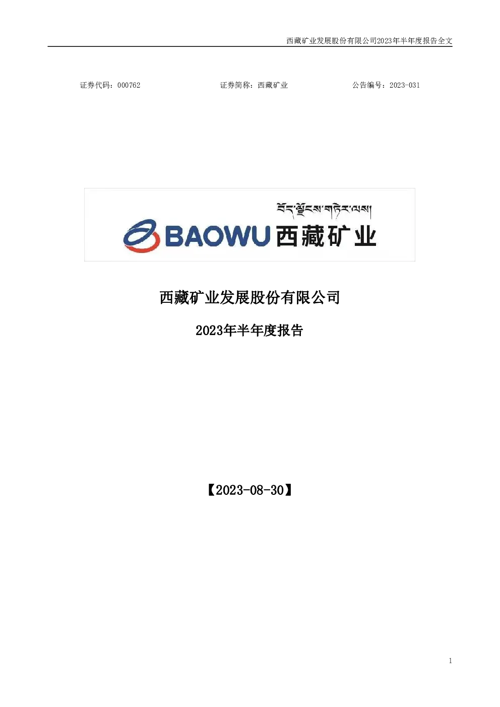 报告封面