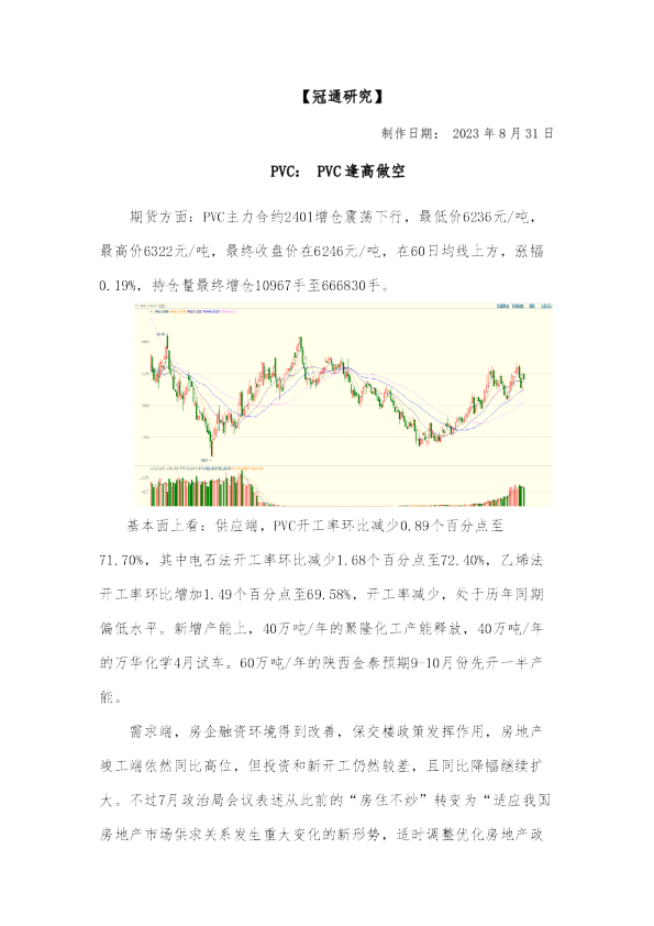 PVC：PVC逢高做空