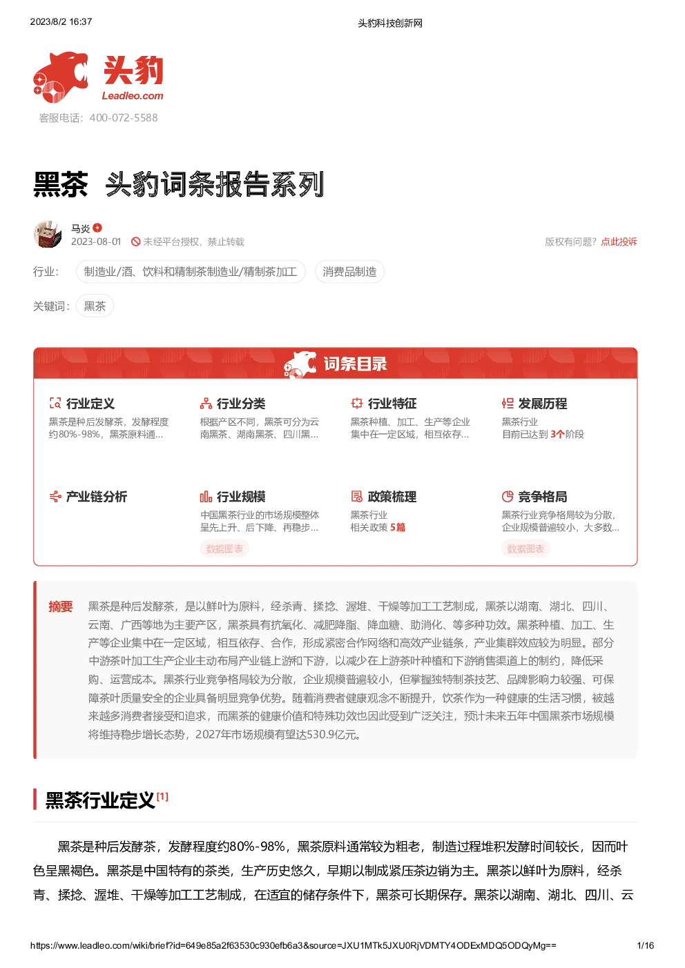 报告封面