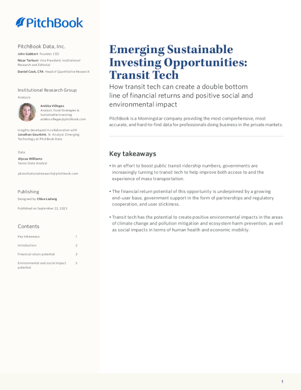 新兴的可持续投资机会：交通技术