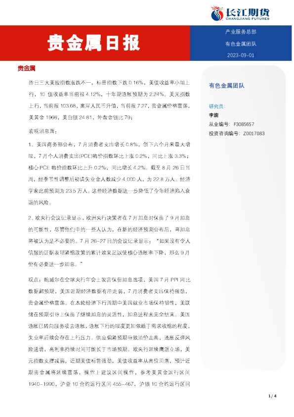 贵金属日报