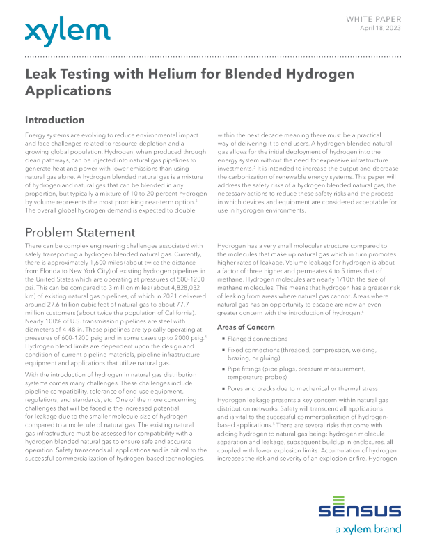 混合氢应用中的氦气泄漏测试