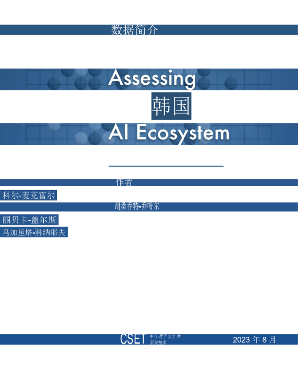 评估韩国的人工智能生态系统2023.8(中文）