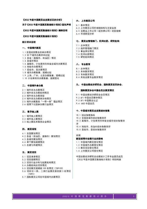 2022年中国展览数据统计报告