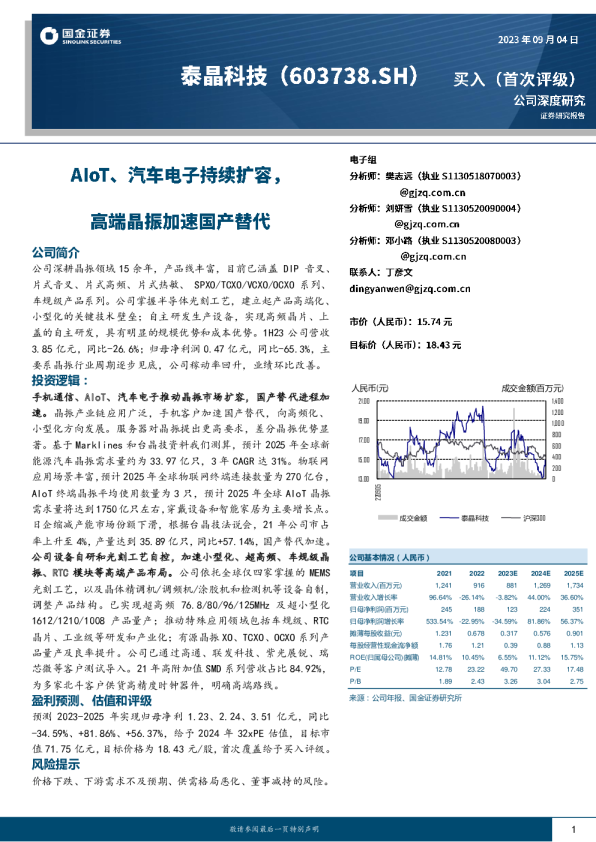 AIoT、汽车电子持续扩容，高端晶振加速国产替代