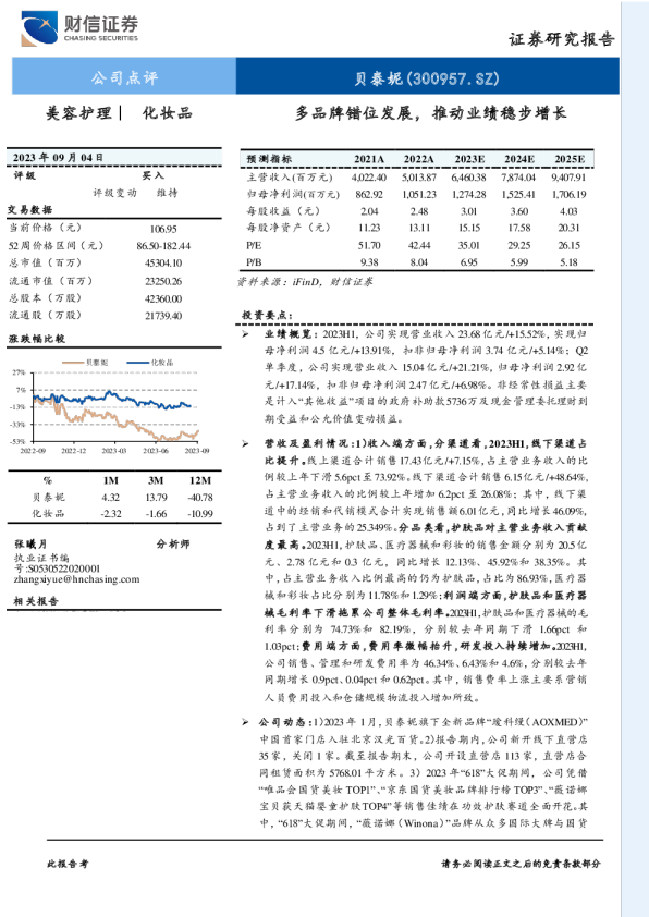 多品牌错位发展，推动业绩稳步增长