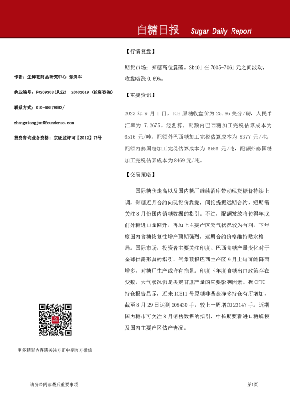 白糖日报