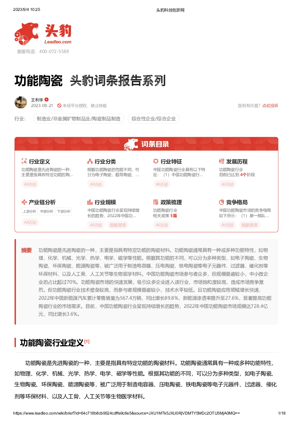 报告封面