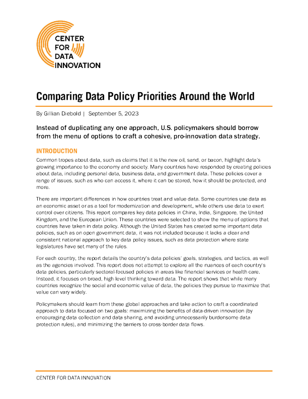 比较世界各地的数据政策优先事项
