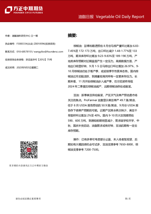 油脂日报