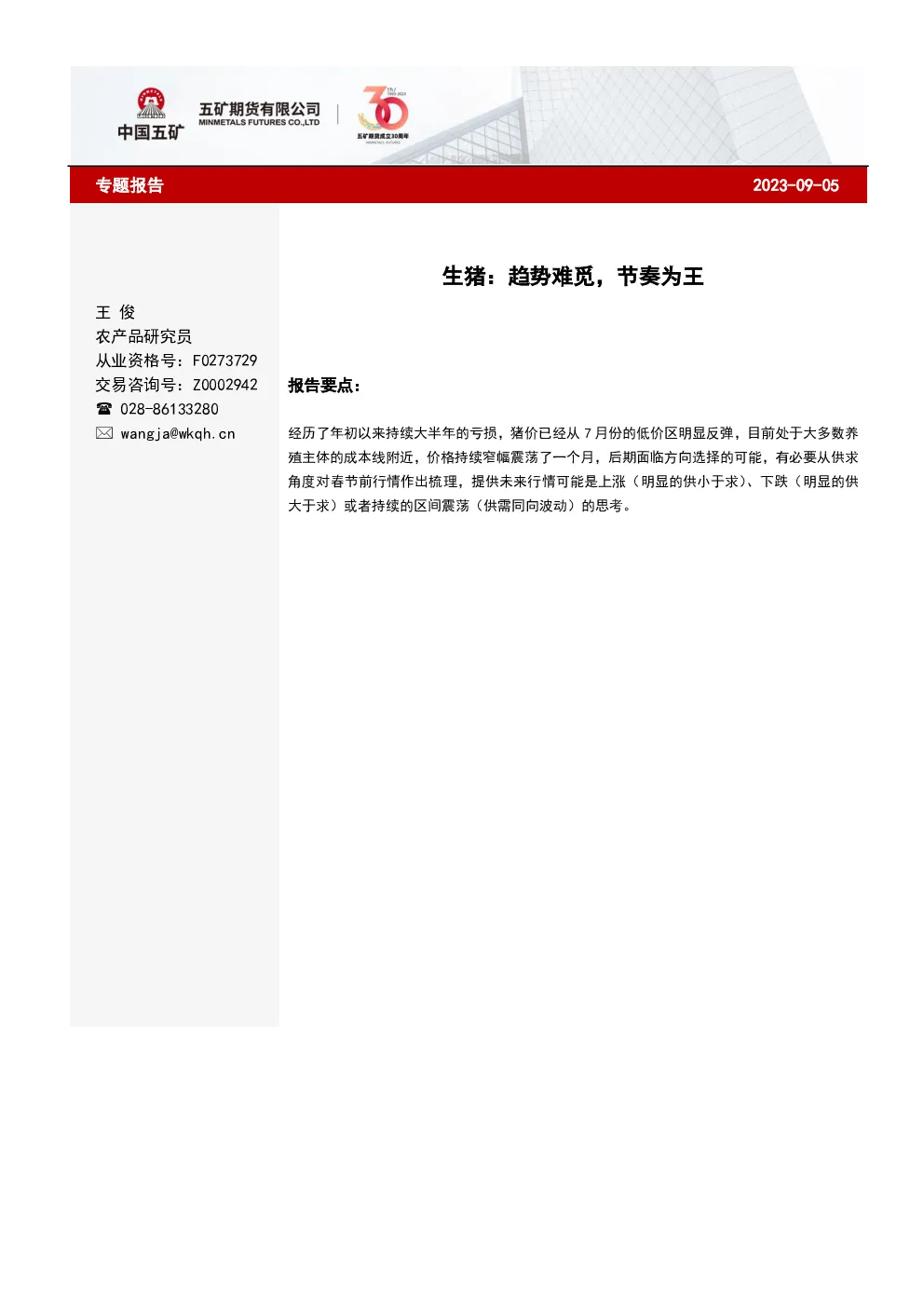 报告封面