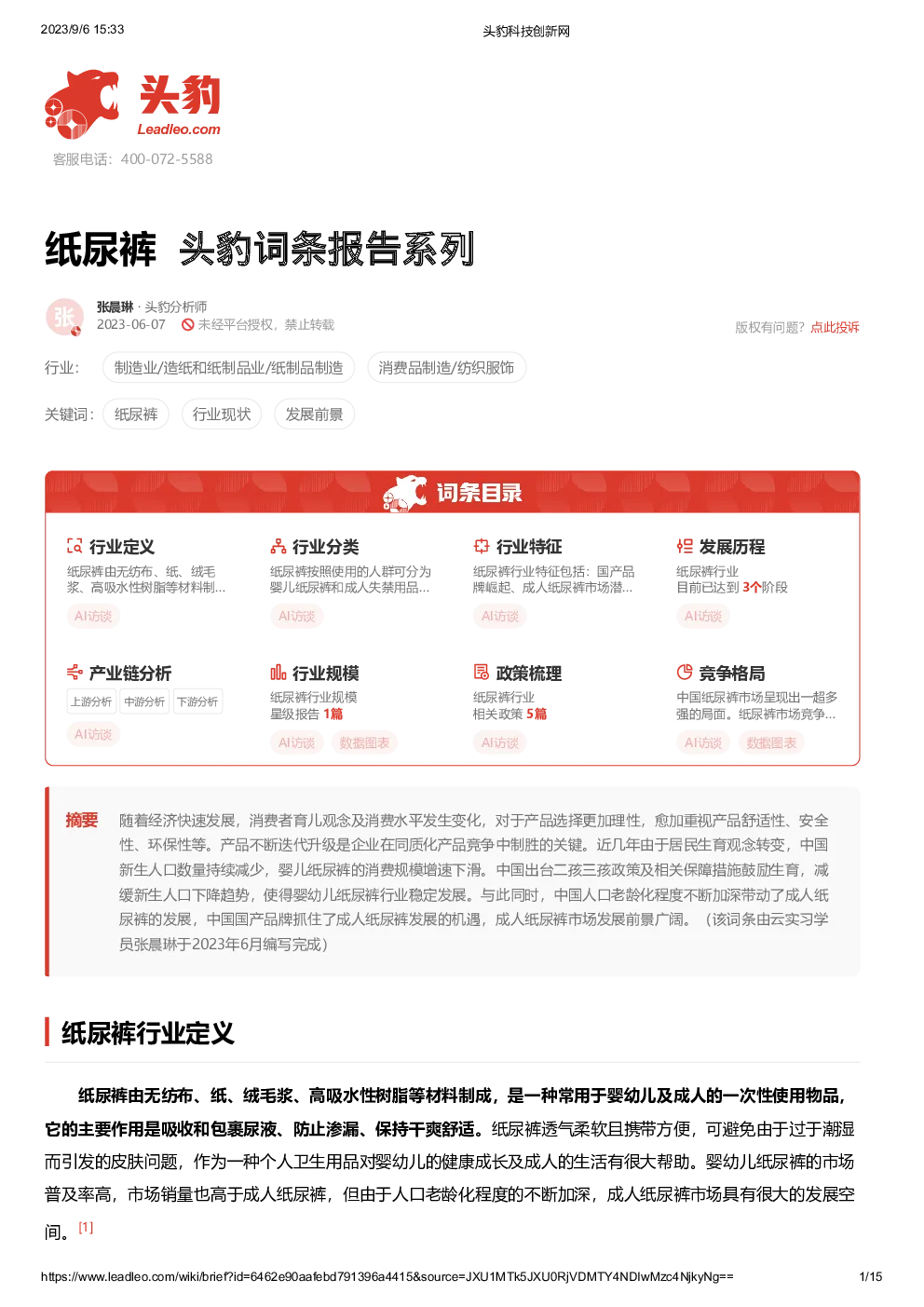 报告封面