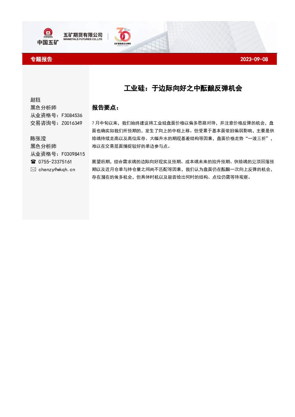 报告封面