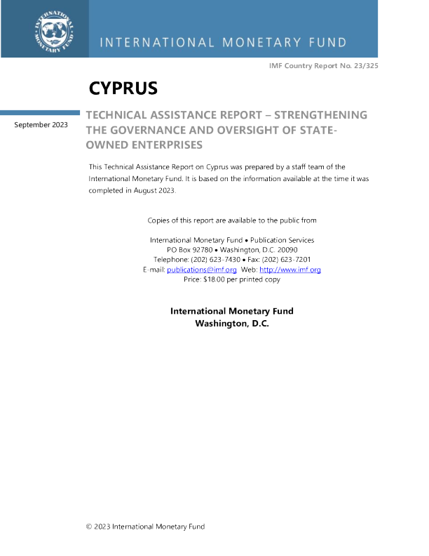 塞浦路斯 ： 技术援助报告 - 加强国有企业的治理和监督