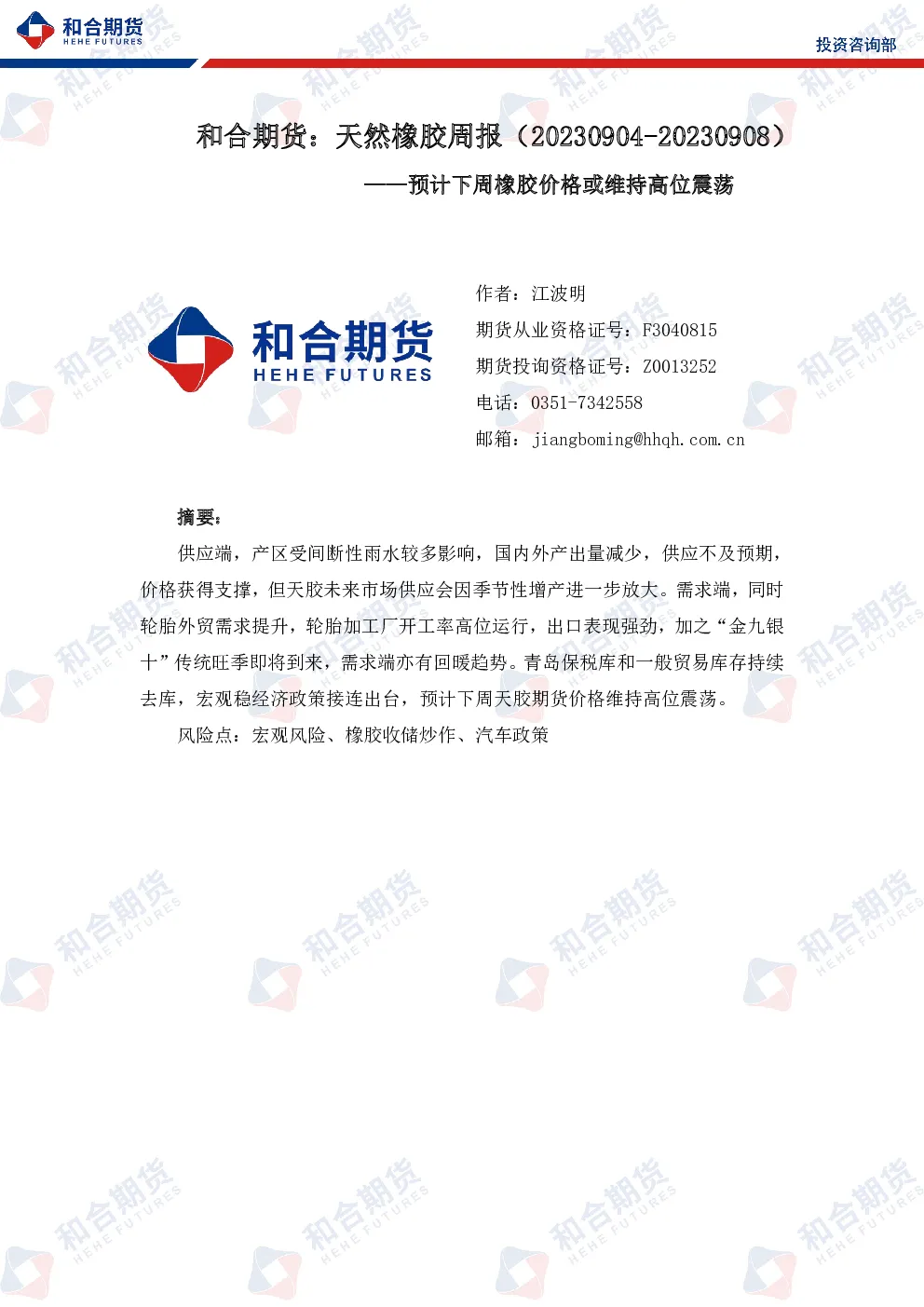 报告封面