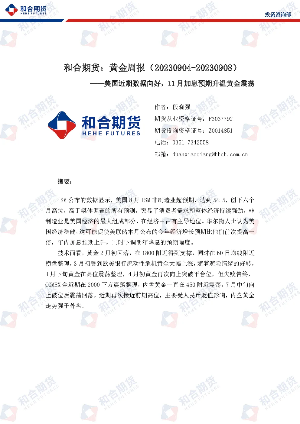 报告封面