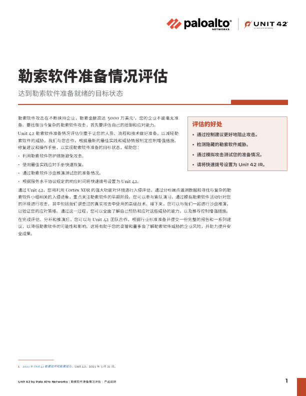 勒索软件准备情况评估