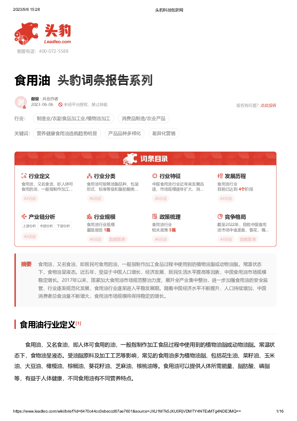 报告封面