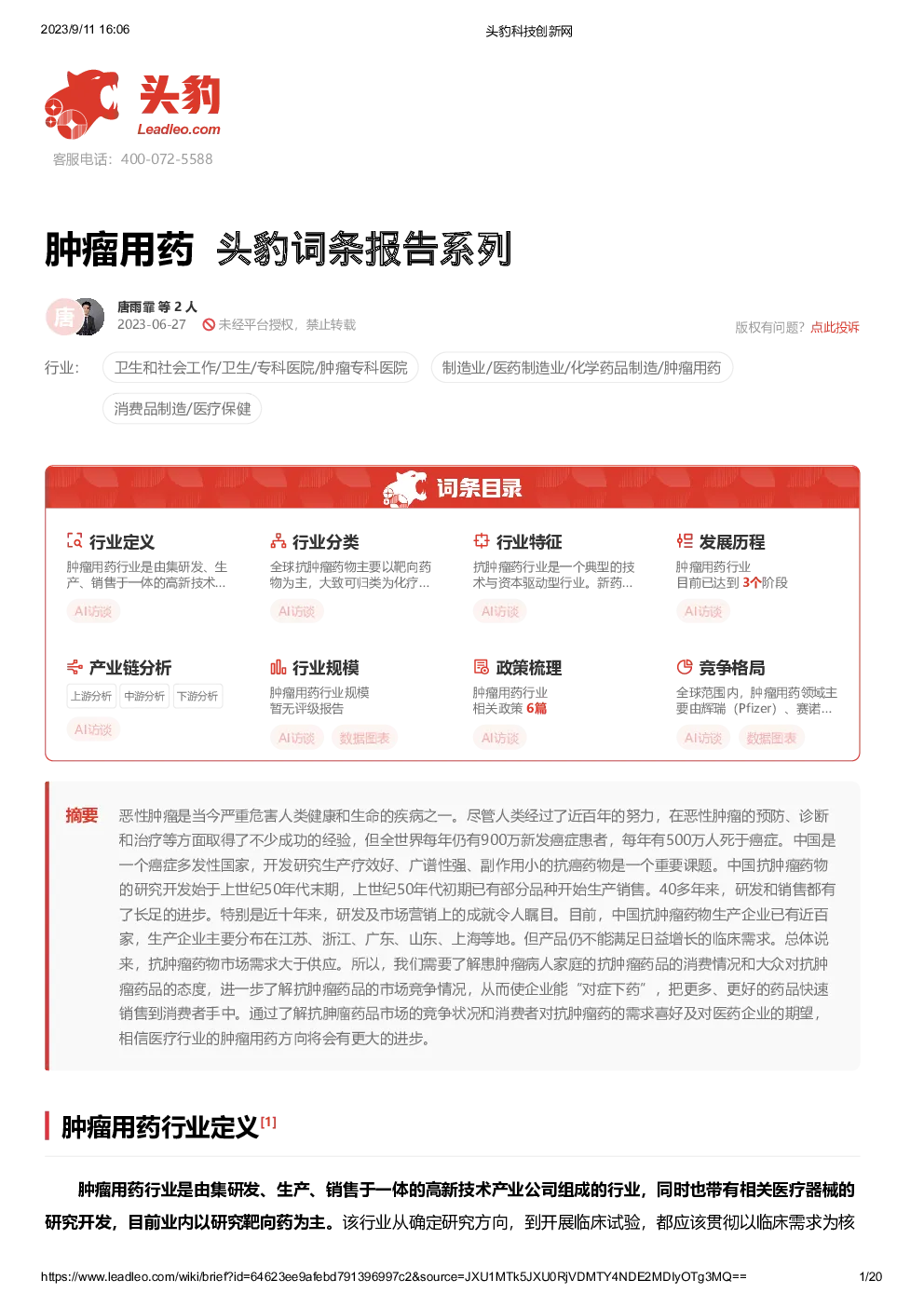 报告封面