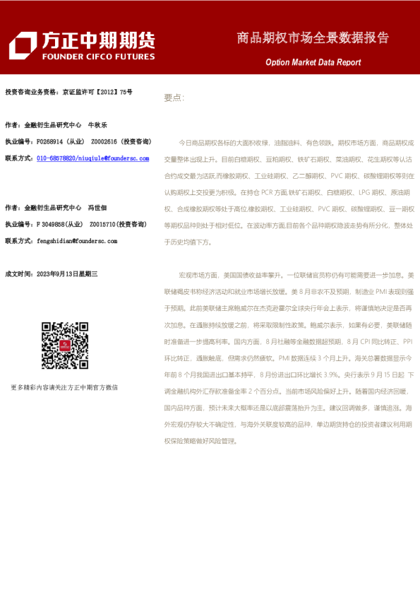 商品期权市场全景数据报告