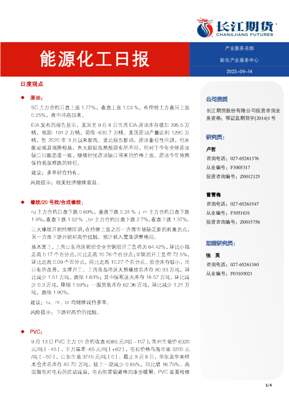 能源化工日报