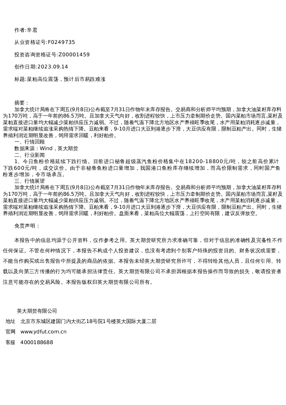 报告封面